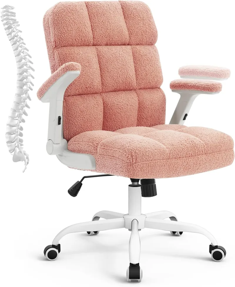 SEATZONE Home Office Chair Ergonomic Executive Desk Chair Faux Fur